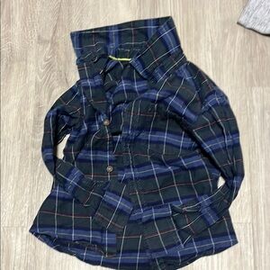 4/$20 Plaid Kids Shirt - Blue and Black